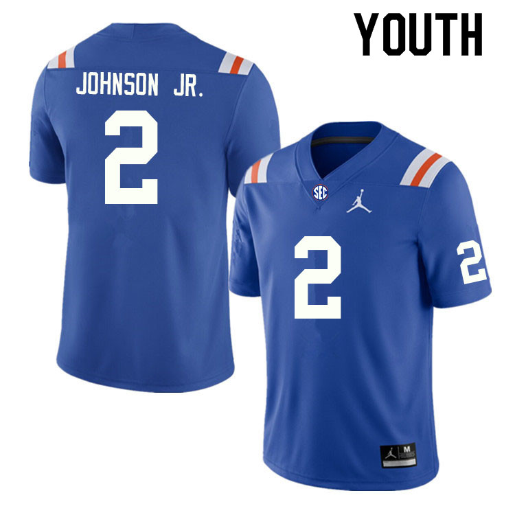 Youth #2 Montrell Johnson Jr. Florida Gators College Football Jerseys Sale-Throwback - Click Image to Close